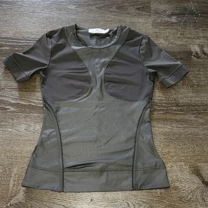 ADIDAS Stella McCartney gray stretch athletic top Small